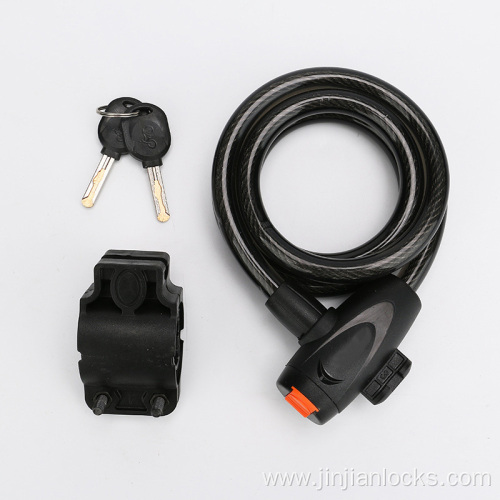 PVC coated coil steel cable key bike lock